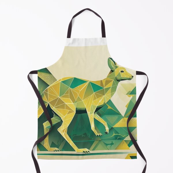 Item preview, Exploring Geometric Abstraction through Kangaroo-inspired Yellow and Green Art designed and sold by DaniFantasy.