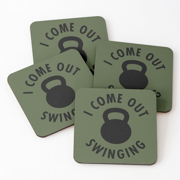 Item preview, I Come Out Swinging - Kettlebells designed and sold by TeeMonsters.