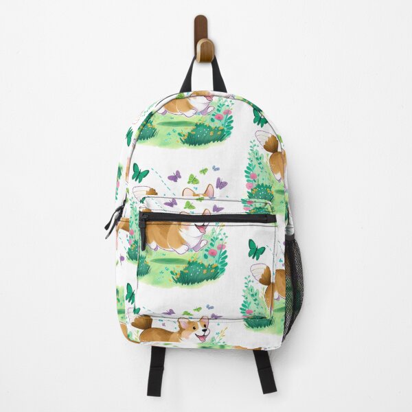 Item preview, Playful Corgi Chasing Butterflies in a Lush Green Garden designed and sold by Akira Miyamoto.