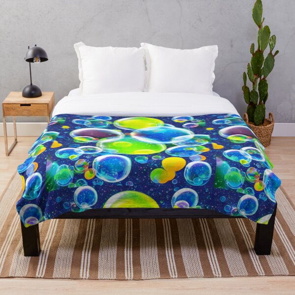 Item preview, Burbujas de aire abstractas flotando en lo alto del cielo azul designed and sold by FlowingMovement.