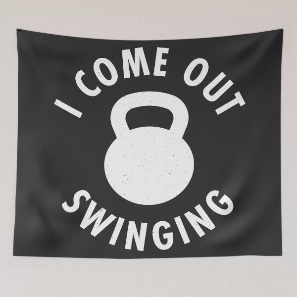 Item preview, I Come Out Swinging Kettlebells designed and sold by TeeMonsters.