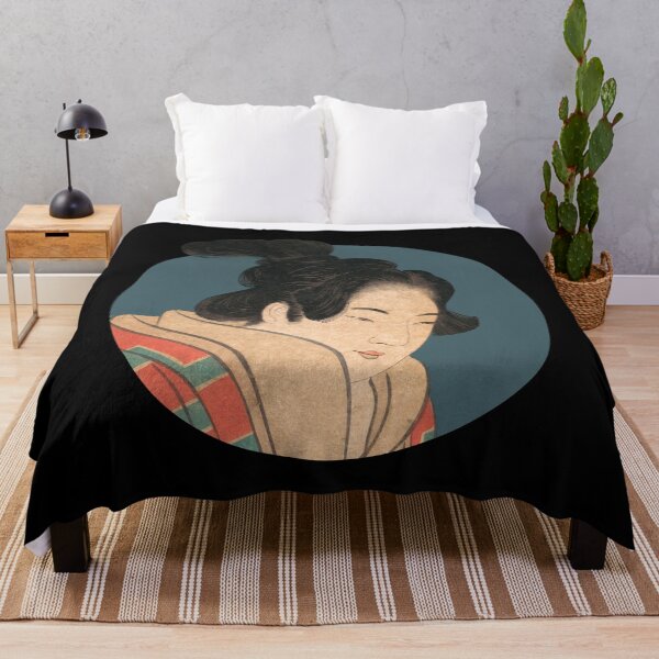 Item preview, Katsushika Hokusai Portrait of a Woman in Large Circle with Landscape Below designed and sold by Slieptsovaart.