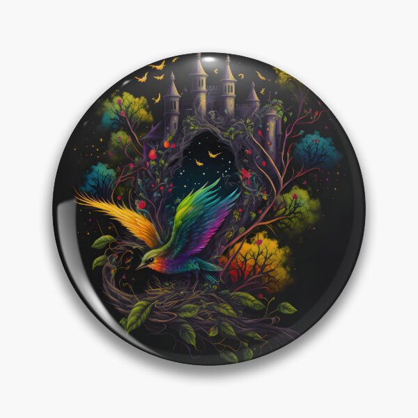 Item preview, Psychedelic Trippy Rainbow Magical Castle and Bird designed and sold by Iosis-Art.