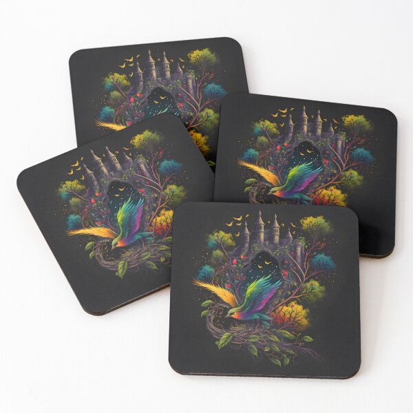 Item preview, Psychedelic Trippy Rainbow Magical Castle and Bird designed and sold by Iosis-Art.