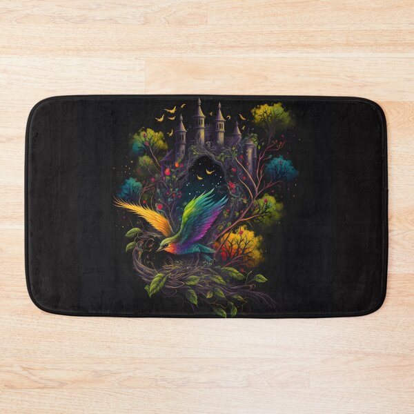 Item preview, Psychedelic Trippy Rainbow Magical Castle and Bird designed and sold by Iosis-Art.