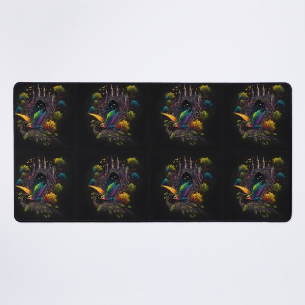 Item preview, Psychedelic Trippy Rainbow Magical Castle and Bird designed and sold by Iosis-Art.