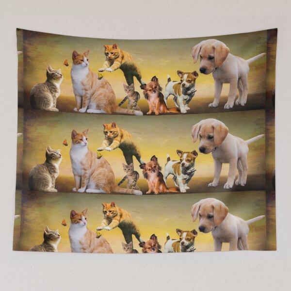 Item preview, Many cute smart cats and dogs brown orange red designed and sold by tanabe.
