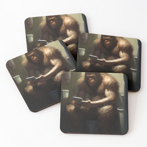 Item preview, Bigfoot on a Toilet - Digital Painting designed and sold by TheLazyCryptid.