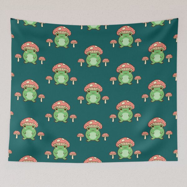 Item preview, Frog with Mushroom Hat - Cute Frog Cottagecore Aesthetic   designed and sold by LabobDesigns.