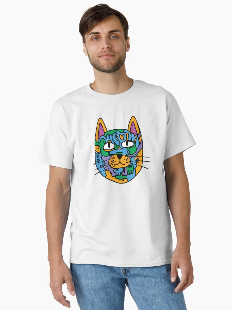 Thumbnail 2 of 7, Classic T-Shirt, Mischief the Trippy Cat designed and sold by craigthecreator.