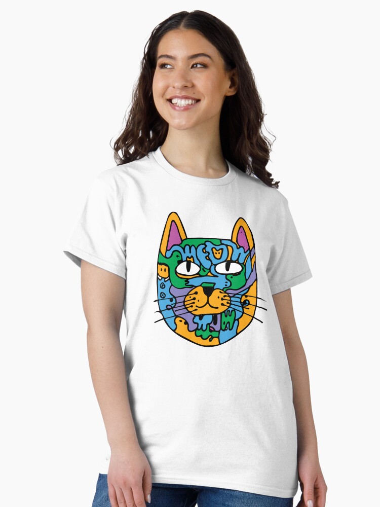 Thumbnail 1 of 7, Classic T-Shirt, Mischief the Trippy Cat designed and sold by craigthecreator.