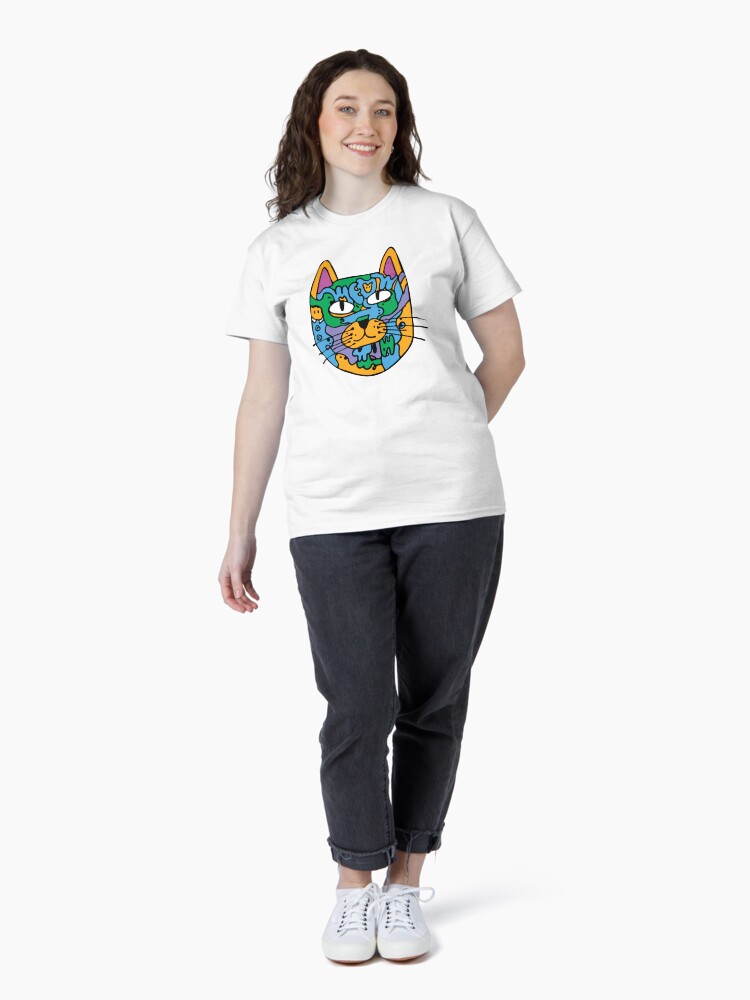Thumbnail 4 of 7, Classic T-Shirt, Mischief the Trippy Cat designed and sold by craigthecreator.