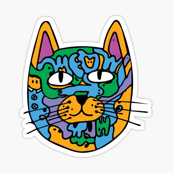 Mischief the Trippy Cat Sticker