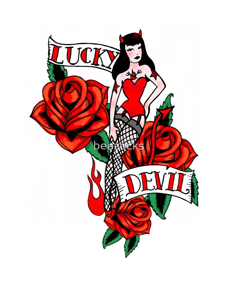 Lucky devil pin up.