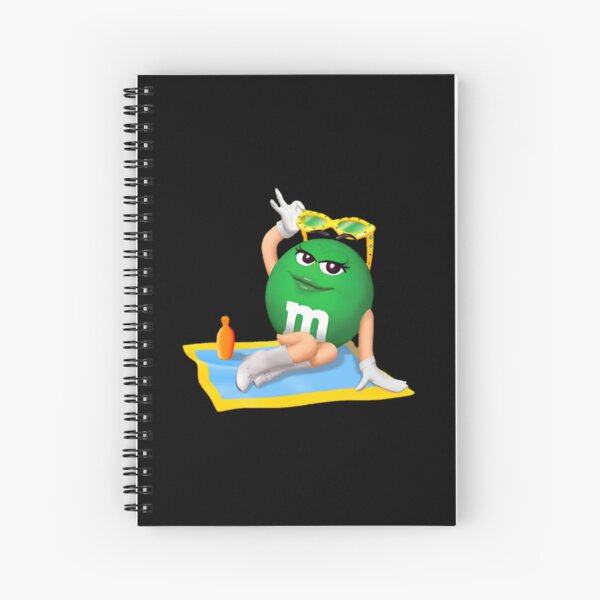 Green M&M character Hardcover Journal for Sale by Trasarual