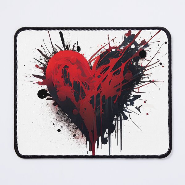 Item preview, illustration design of red heart painted with paints designed and sold by KaterynaKet.