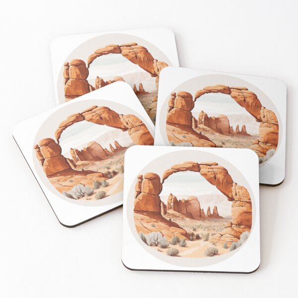 Item preview, Arches National Park Boho Watercolor Circle designed and sold by PikoApparel.