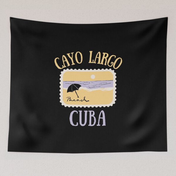 Item preview, Cayo Largo Del Sur Postage Stamp Beach Umbrella Design designed and sold by RektRepublic.