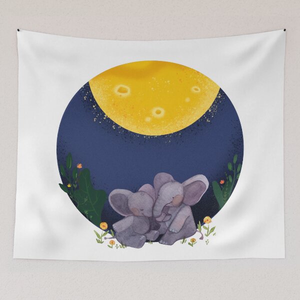 Item preview, Moongazing elephants designed and sold by CreativeStrand.