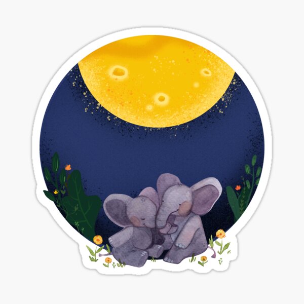 Item preview, Moongazing elephants designed and sold by CreativeStrand.