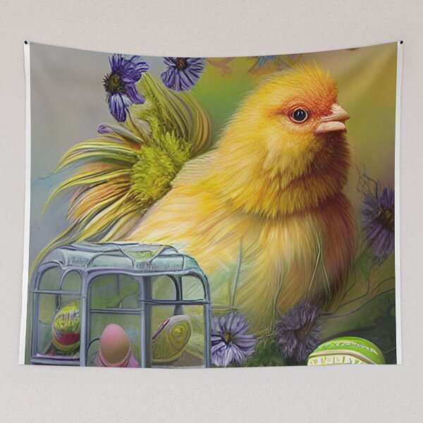 Item preview, Colorful Festive Easter Eggs Easter Bunny Spring Flowers Chick Version 1 designed and sold by DreamingAwake1.