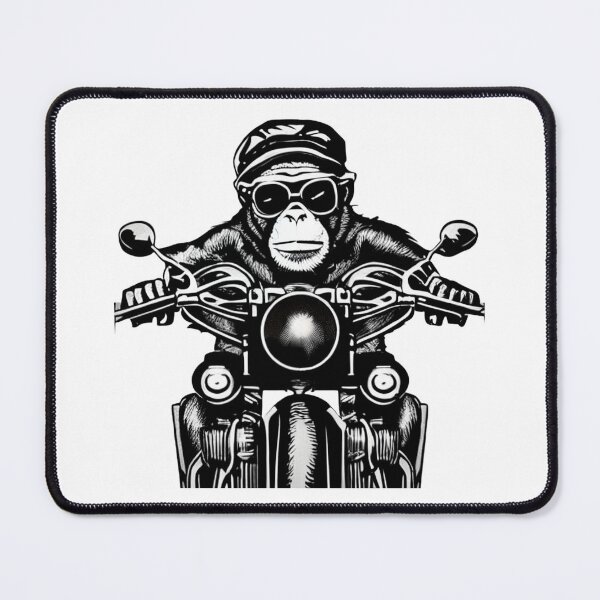 Item preview, monkey on a motorcycle with glasses and a beret designed and sold by DREEL.