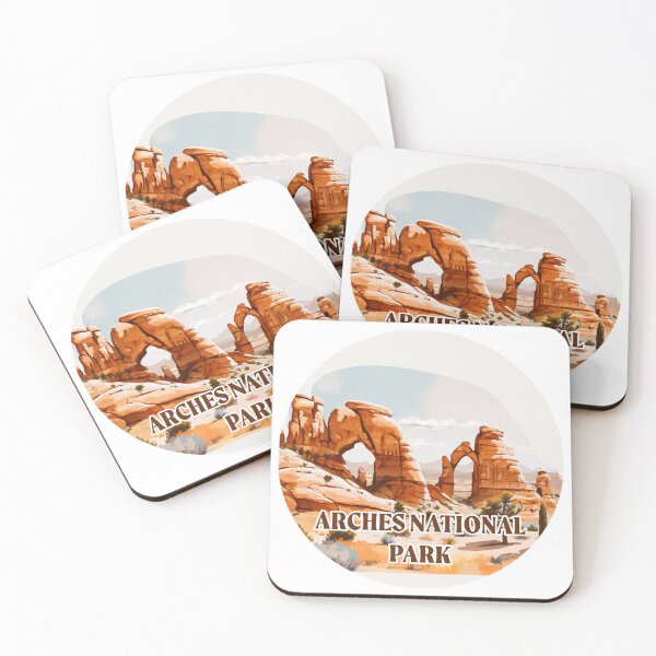 Item preview, Arches National Park Boho Watercolor Circle designed and sold by PikoApparel.