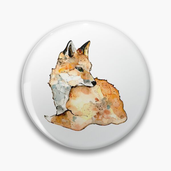 Item preview, Shy fox watercolor illustration designed and sold by AlfaNoraStore.