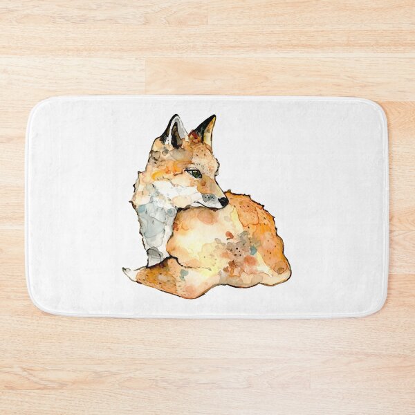 Item preview, Shy fox watercolor illustration designed and sold by AlfaNoraStore.