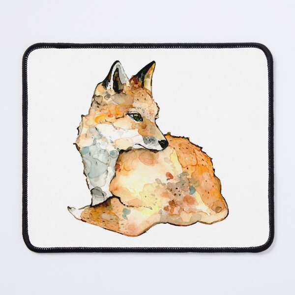 Item preview, Shy fox watercolor illustration designed and sold by AlfaNoraStore.