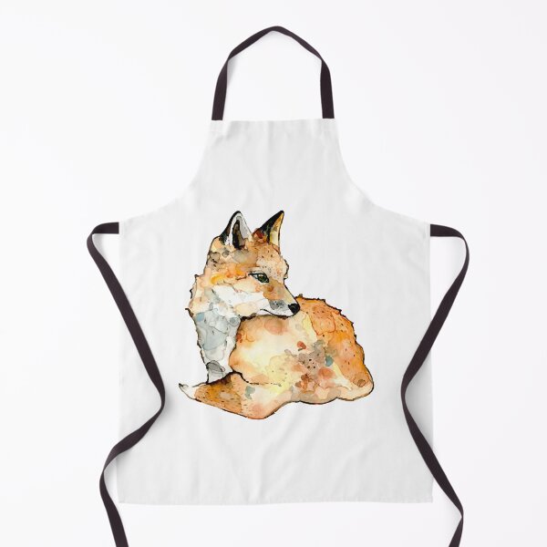 Item preview, Shy fox watercolor illustration designed and sold by AlfaNoraStore.