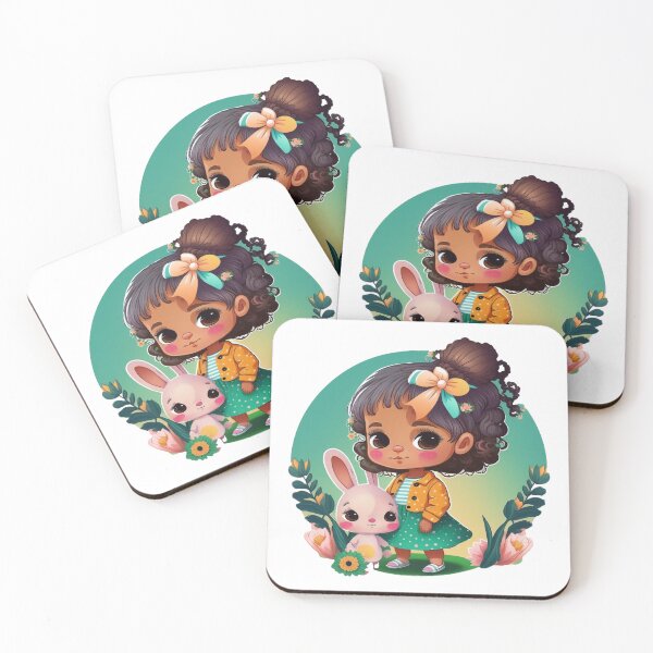 Item preview, Cute Girl with Pink Rabbit designed and sold by Stepultura.