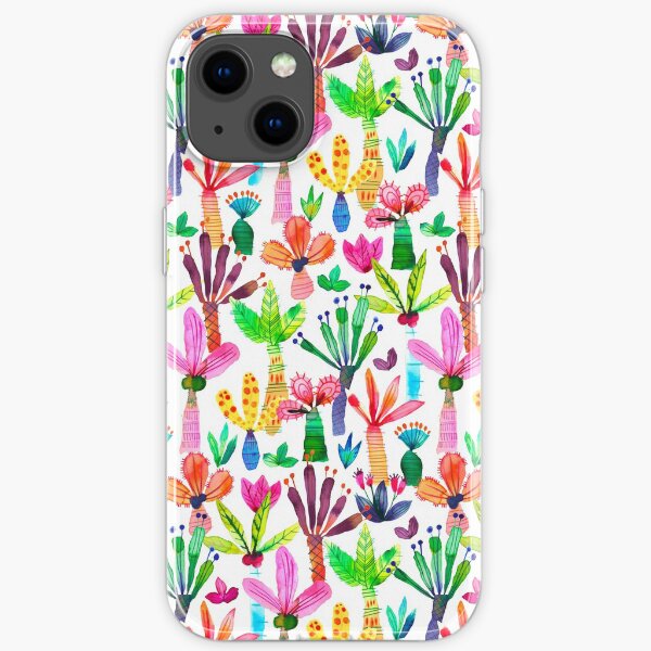 iPhone Cases Patterns Jungle tropical garden - Fun palms pattern iPhone Soft Case