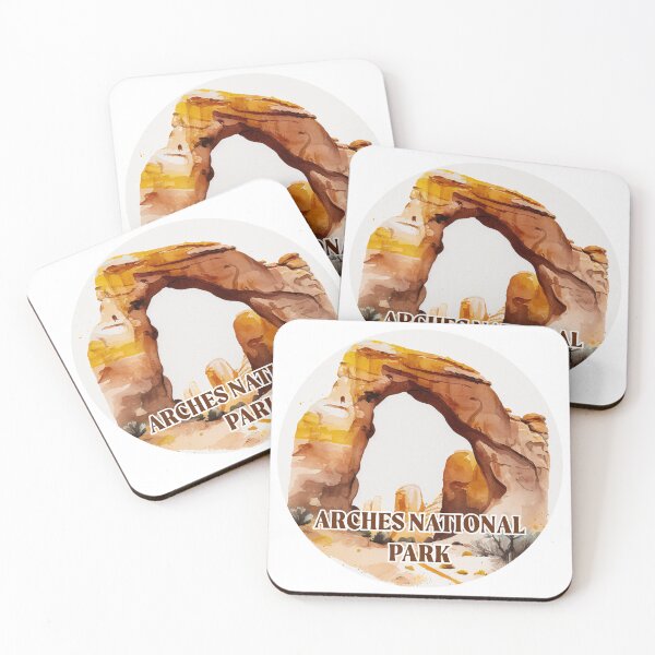 Item preview, Arches National Park Boho Watercolor Circle designed and sold by PikoApparel.