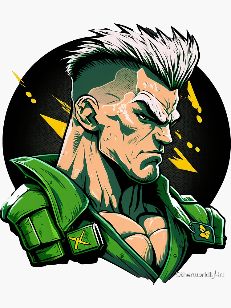 Guile, Street Fighters Sticker for Sale by 0therworldly4rt