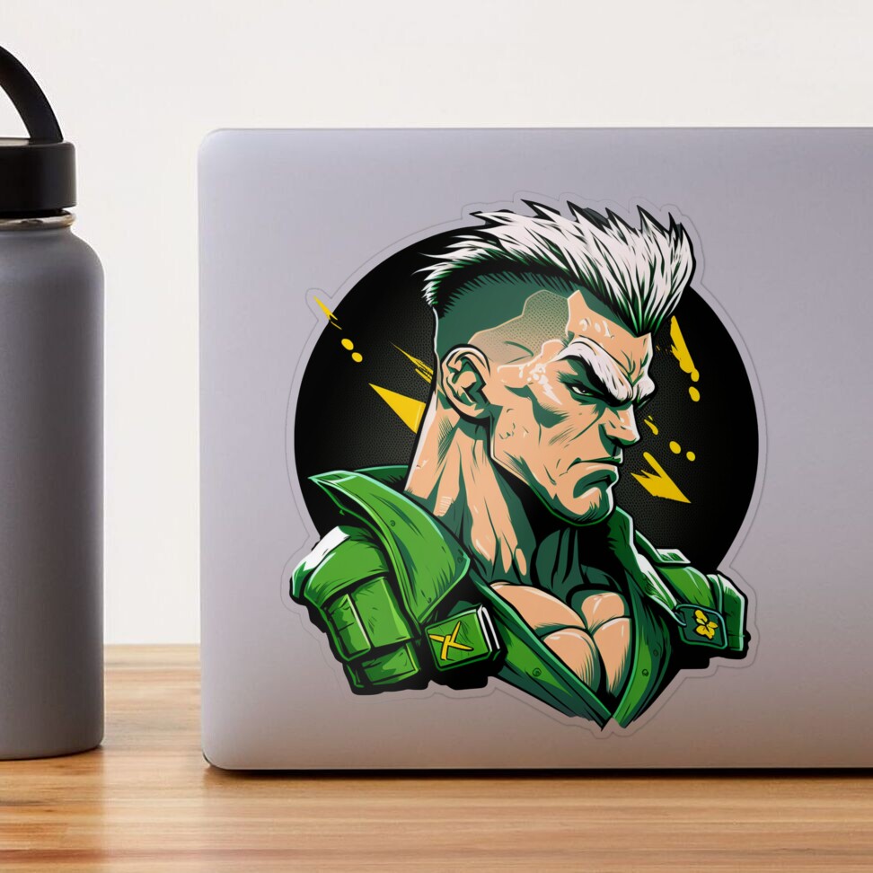 Guile Street Fighter Vinyl Sticker Decal Laptop Sticker -  Norway