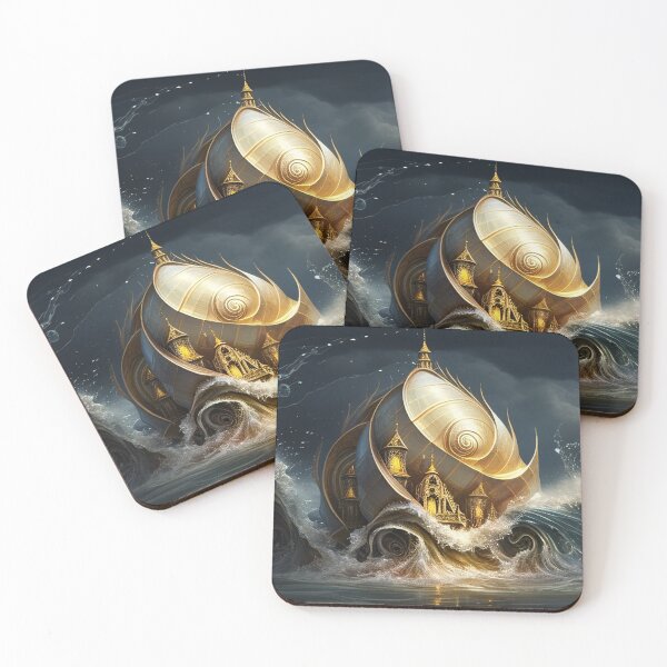 Item preview, Gold Mystical castle coming out of the sea designed and sold by Perfect-Smile.