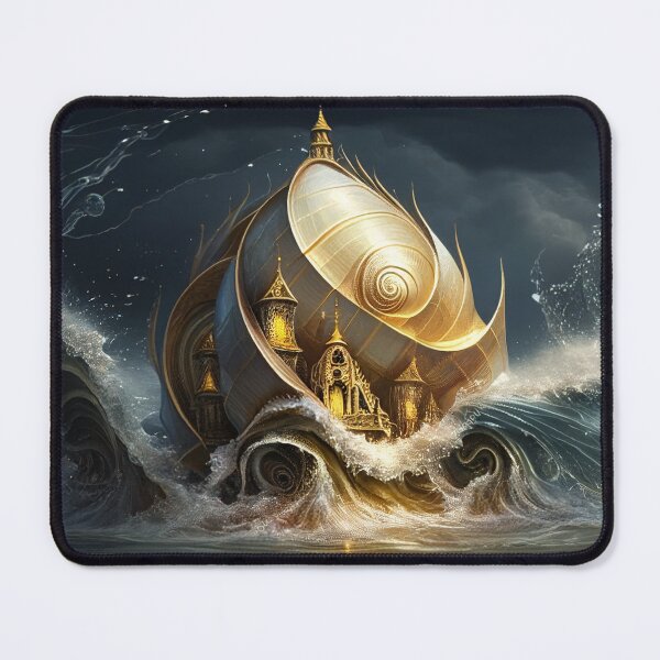 Item preview, Gold Mystical castle coming out of the sea designed and sold by Perfect-Smile.