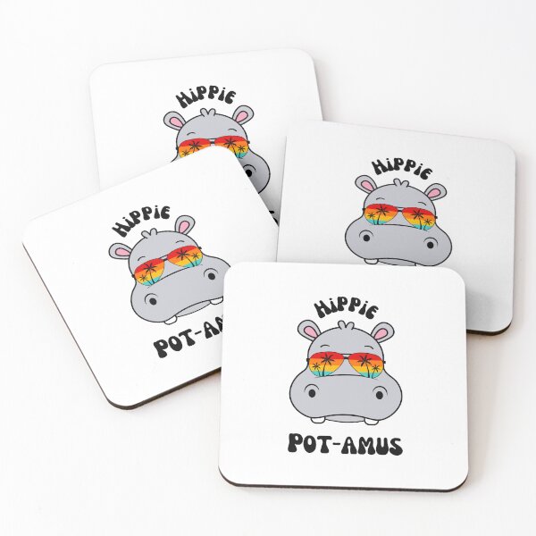 Item preview, Cool cartoon hippo, Funny hippo wearing 70s hippy retro sunset funky sunglasses, cute cartoon hippo gifts designed and sold by haRexia.