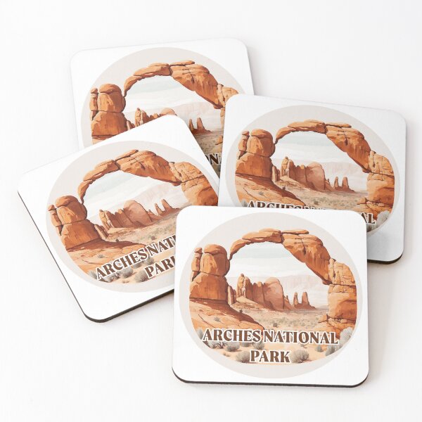 Item preview, Arches National Park Boho Watercolor Circle designed and sold by PikoApparel.