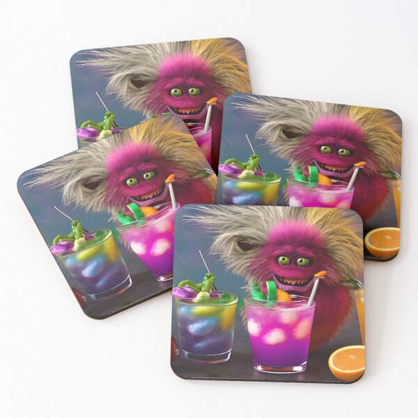 Item preview, Colorful Cocktail Monster: A Playful and Fun Art Piece designed and sold by dreamdesign-4u.