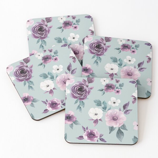 Item preview, Whimsical Blue and Purple Floral, Watercolor Floral, Purple Flower Print, Hand-painted Delicate Floral Design  designed and sold by cateandrainn.
