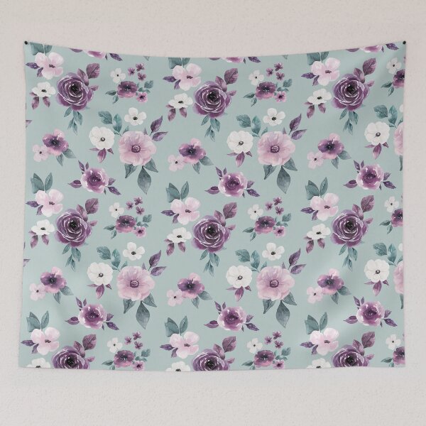 Item preview, Whimsical Blue and Purple Floral, Watercolor Floral, Purple Flower Print, Hand-painted Delicate Floral Design  designed and sold by cateandrainn.