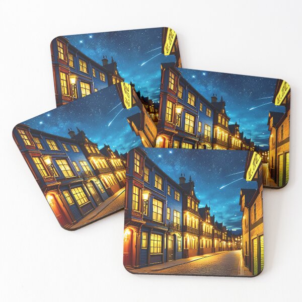 Item preview, Victorian Steampunk Street: A Yellow and Blue Turquoise Wonderland designed and sold by D3monic.