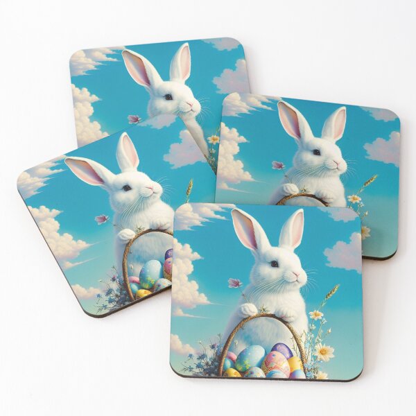 Item preview, Colorful Festive Easter Eggs Easter Bunny Spring Flowers Version 62 designed and sold by DreamingAwake1.