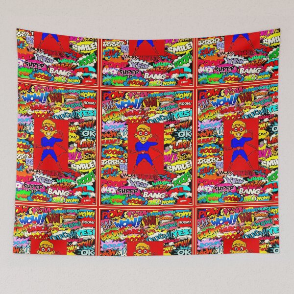 Item preview, SUPERHERO POP ART : Abstract Collage Punching Slang Comic Surreal Print designed and sold by posterbobs.