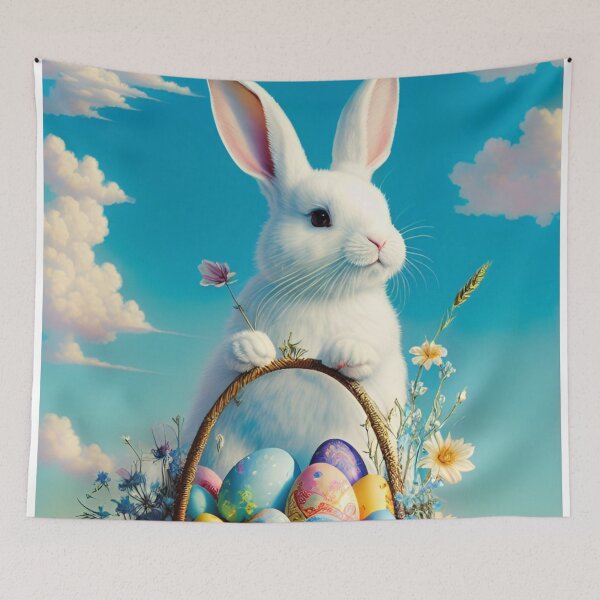 Item preview, Colorful Festive Easter Eggs Easter Bunny Spring Flowers Version 62 designed and sold by DreamingAwake1.
