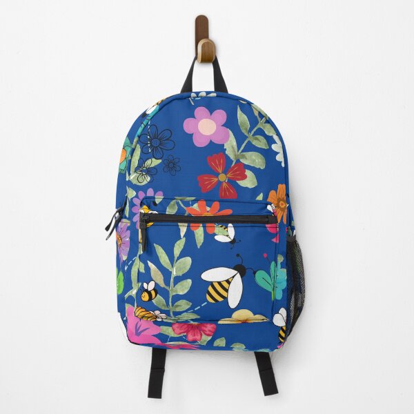 Item preview,  Boho Bee with Floral Pattern Blue Background designed and sold by Halcion C.
