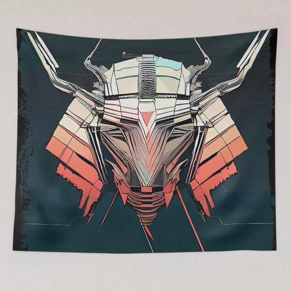 Item preview, Egyptian Scarab Beetle Cyberpunk Sticker Design: Futuristic Twist on Ancient Mythology designed and sold by Mytho Merch.