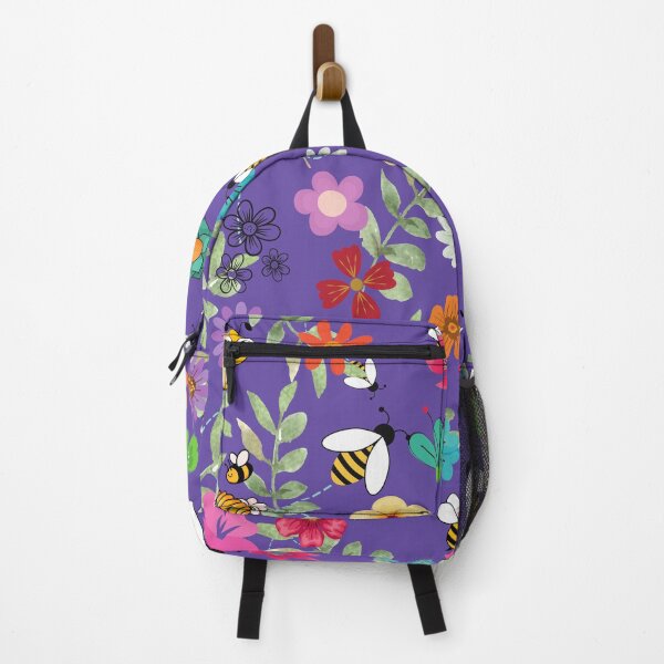 Item preview,  Boho Bee with Floral Pattern Purple Background designed and sold by Halcion C.